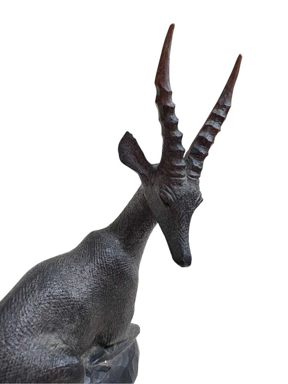 Vintage Handcarved Wooden Ebony African Antelope Gazelle Figurine Sculpture - Picture 9 of 11